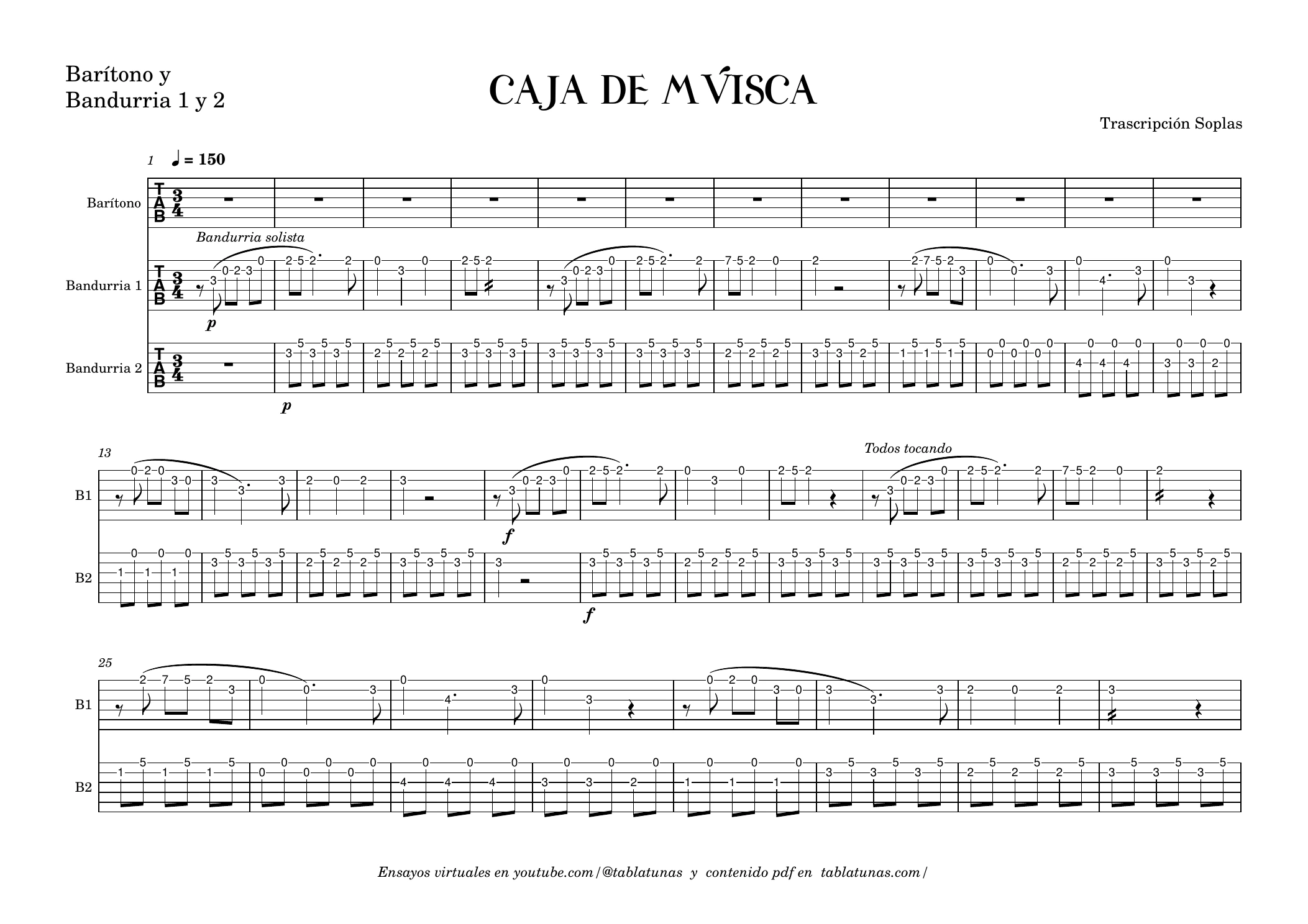 Barítono y Bandurria 1 y 2, página 1 de 5