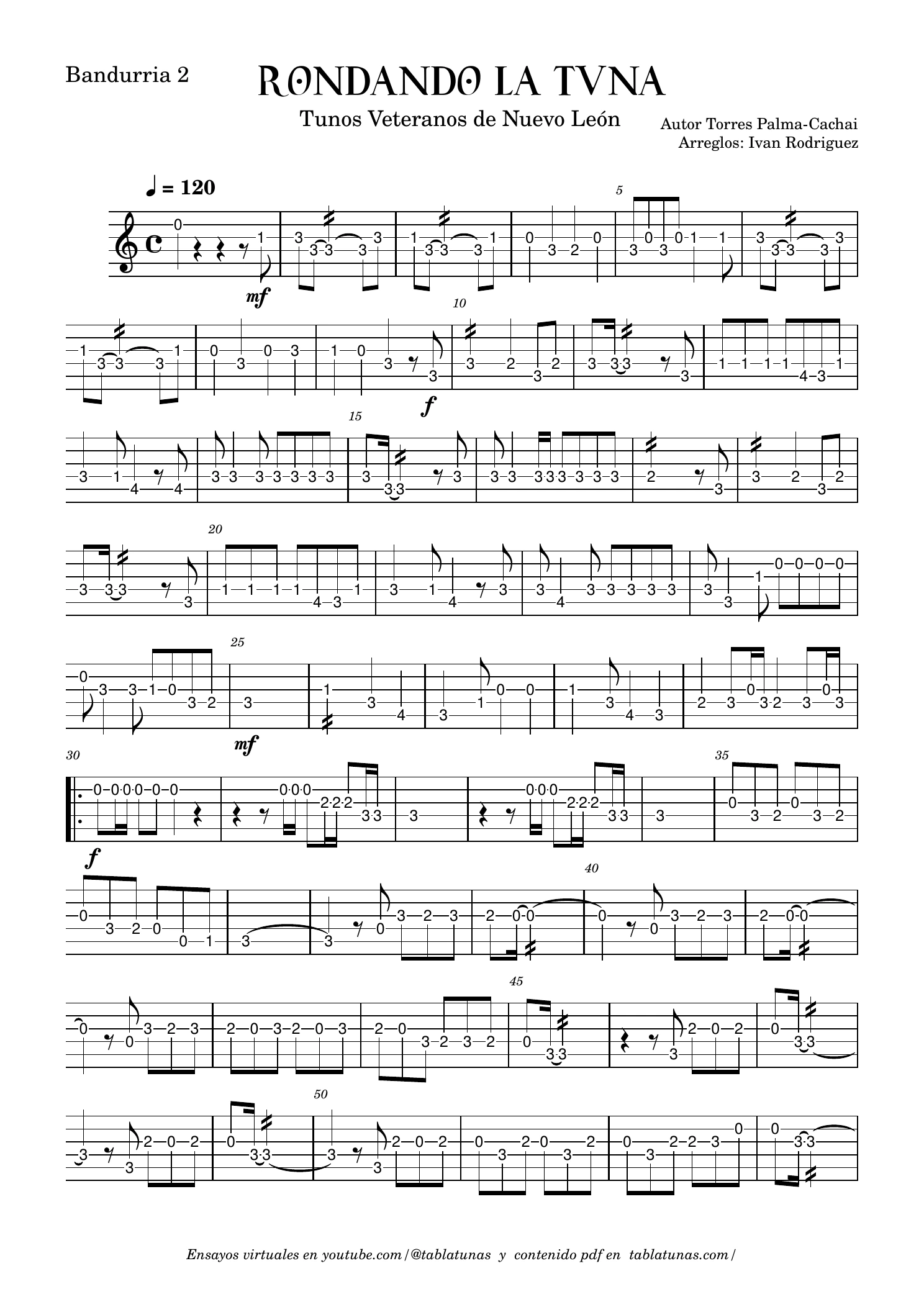 Tenor y Bandurria 2 - Tablatura, página 1 de 2