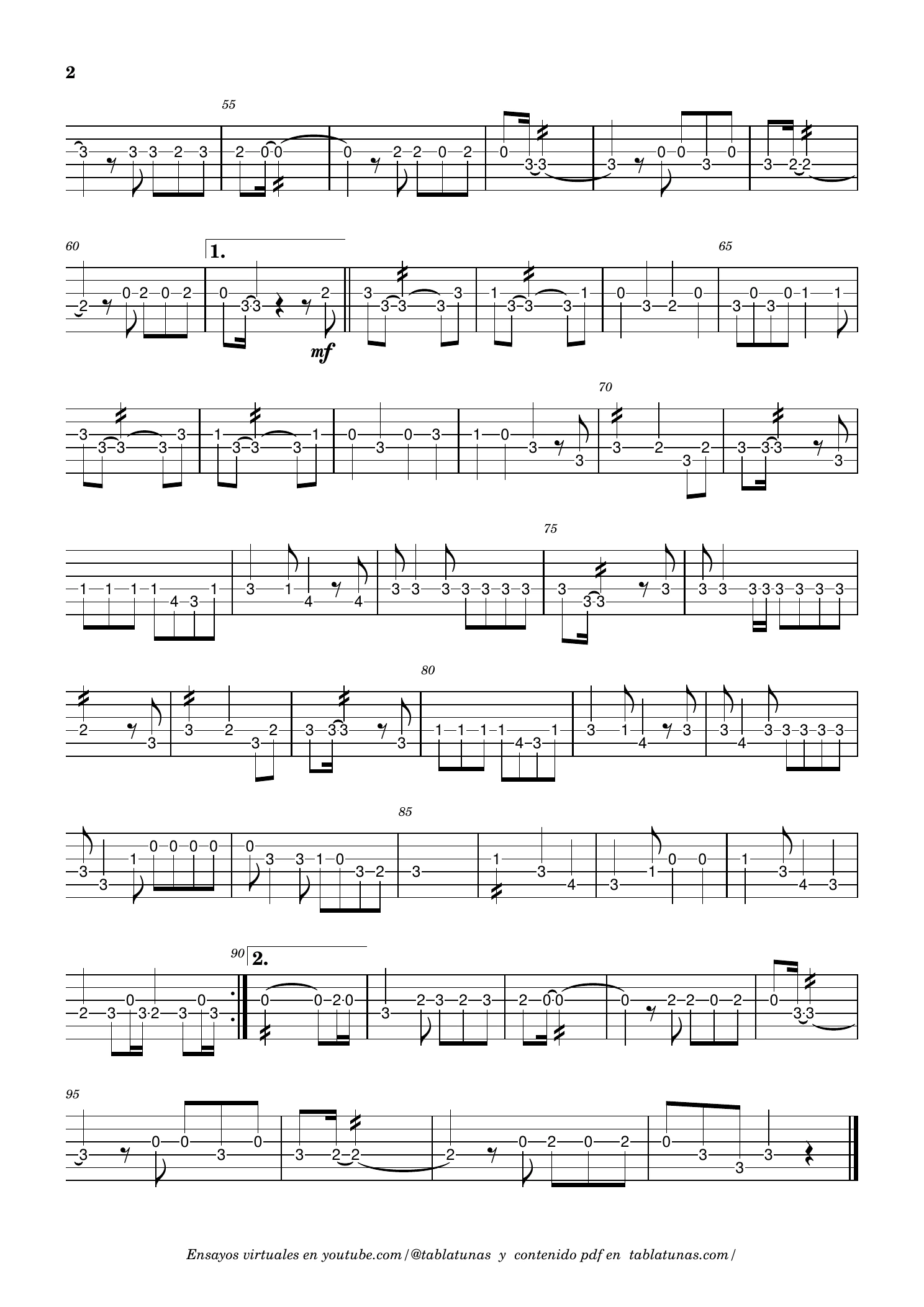 Tenor y Bandurria 2 - Tablatura, página 2 de 2