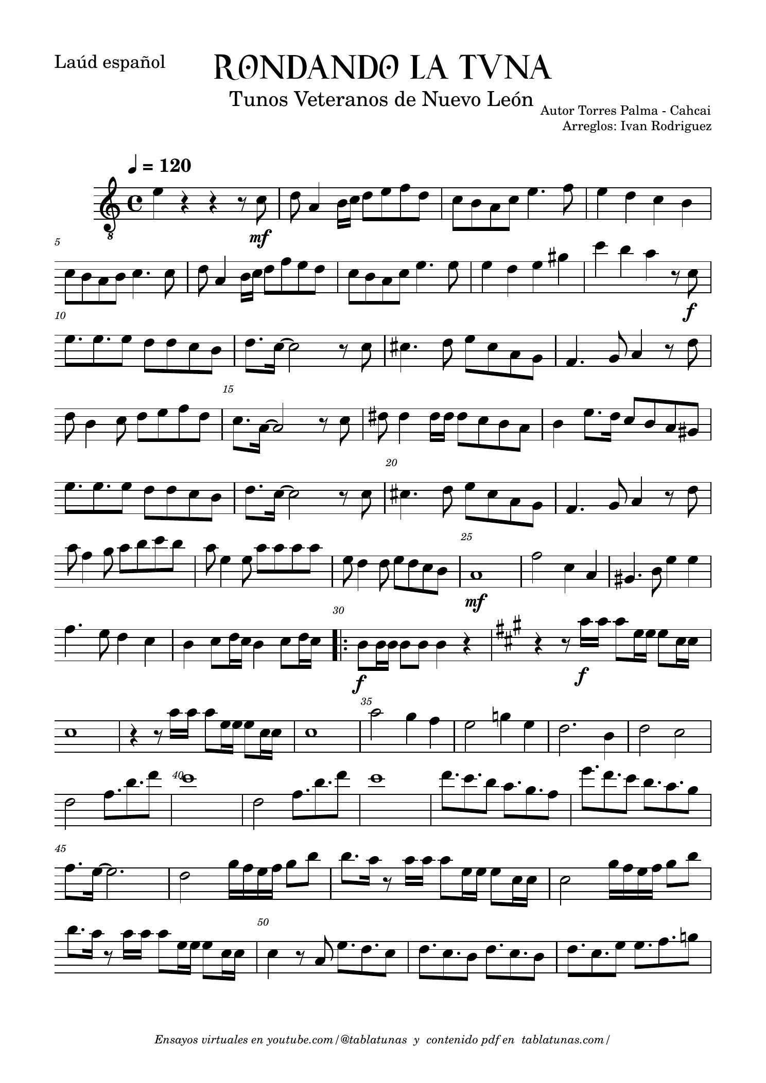 Bajo y laúd - Partitura, página 1 de 2